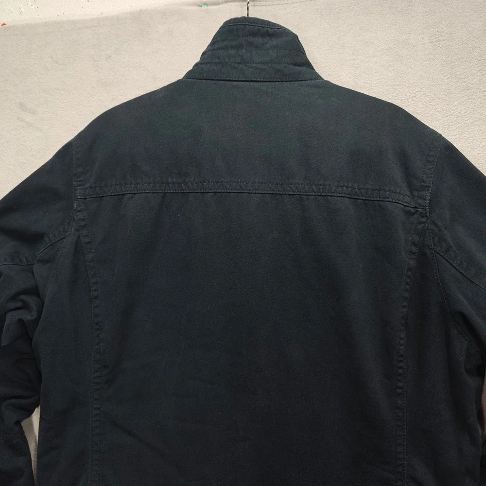 Y2K Hollister Military Jacket Mens XL Blue Sherpa Lined Full Zip Utility Heavy